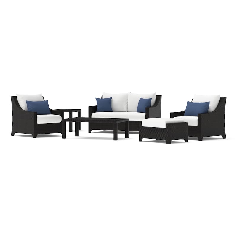 Deco 6 Piece Sunbrella Outdoor Patio Love and Club Seating Set
