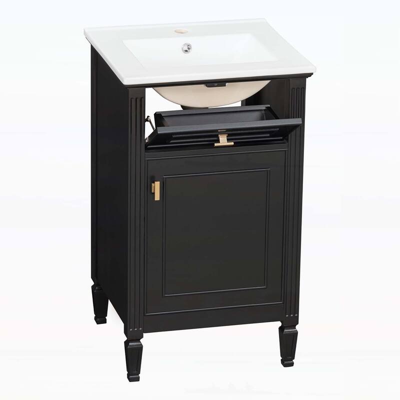 20-Inch Bathroom Vanity with Sink,Wood Legs