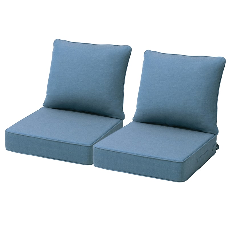 24 x 24 x 5.5 in Outdoor Patio Seat Sunbrella Fabric Cushion Set - SpectrumDenim - 2PC