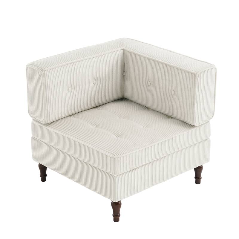 Modern Corduroy Corner Armchair Armless Chair sofa