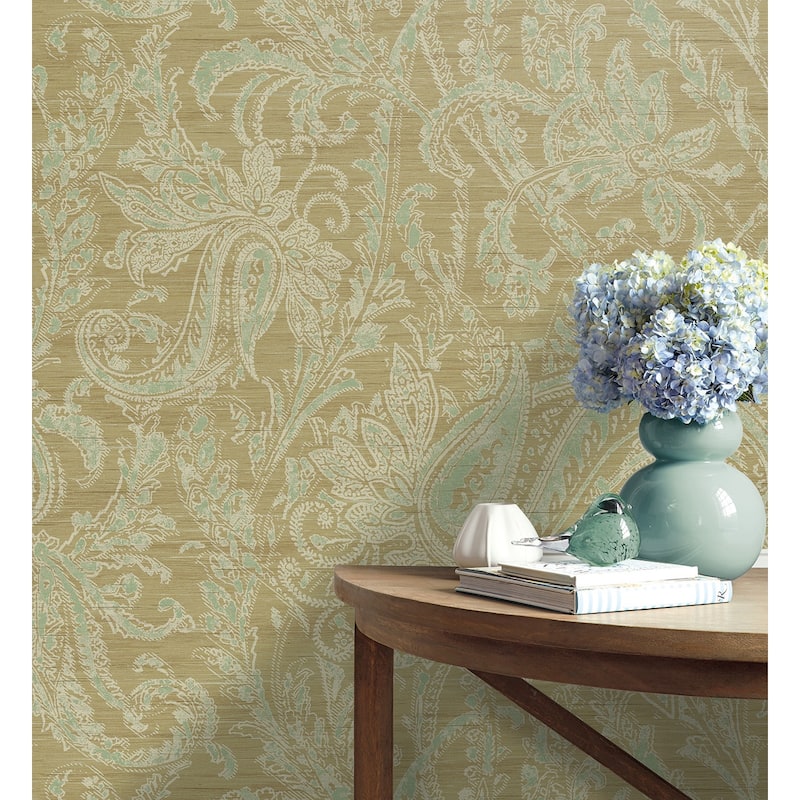 Seabrook Designs Cerys Paisley Floral Unpasted Wallpaper