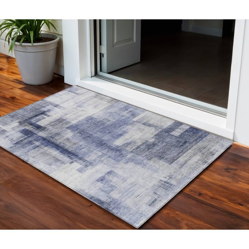 HomeRoots Abstract Transitional Rectangle Outdoor Rug - 3' x 5'
