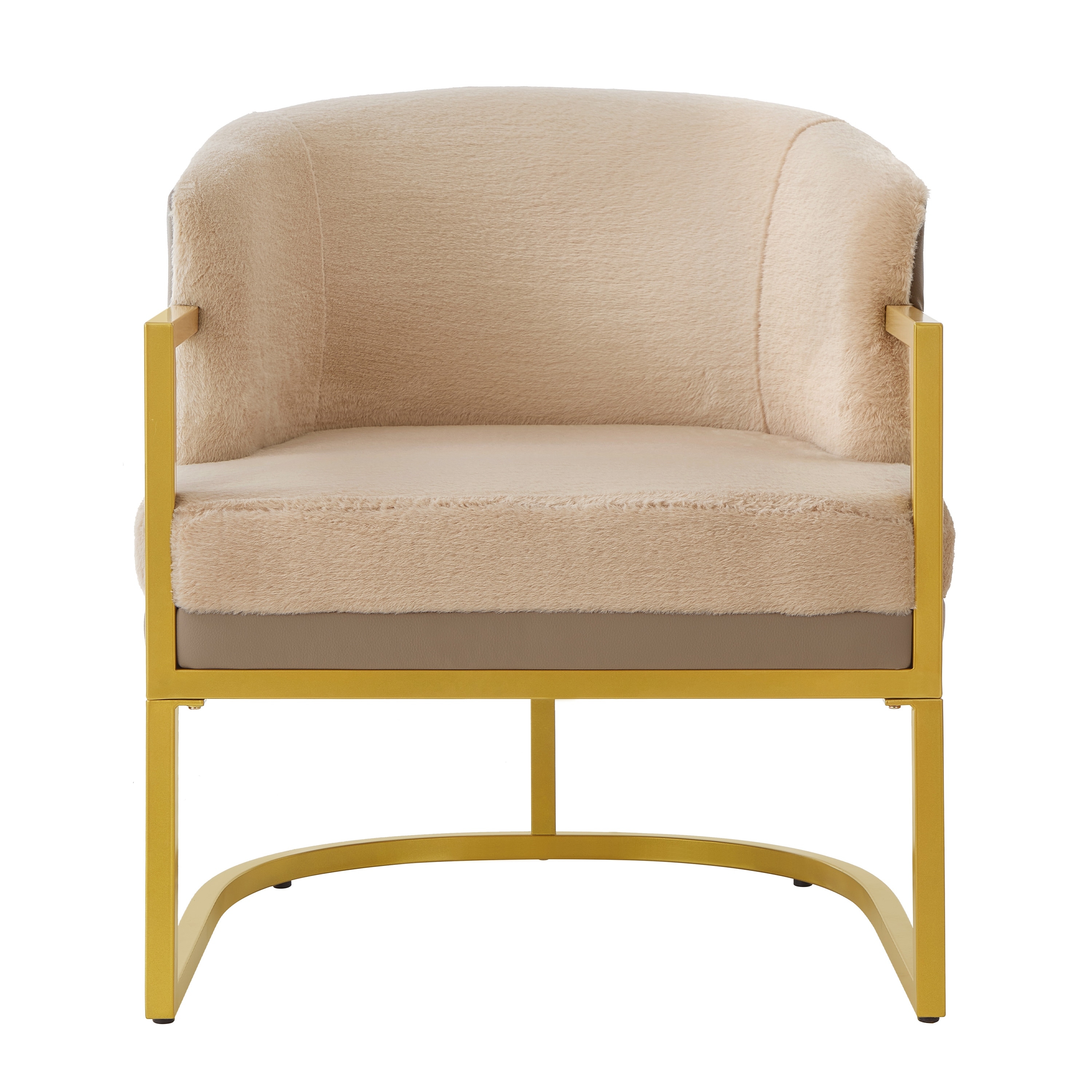 Upholstered Reading Chair Brown Armchair with Metal Frame, Accent Chair Sofa Chair Leisure Chair Padded Chair