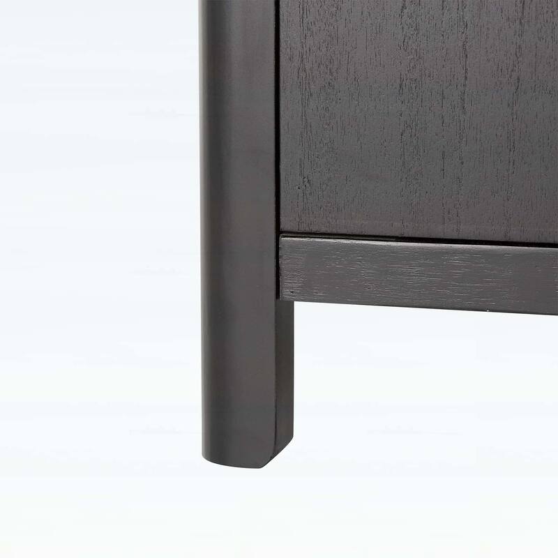 4-Door Cabinet with Smooth Rounded Corners & Refined Metal Handles