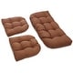 preview thumbnail 5 of 15, Tufted Outdoor Settee Cushion Set (Set of 3) Mocha