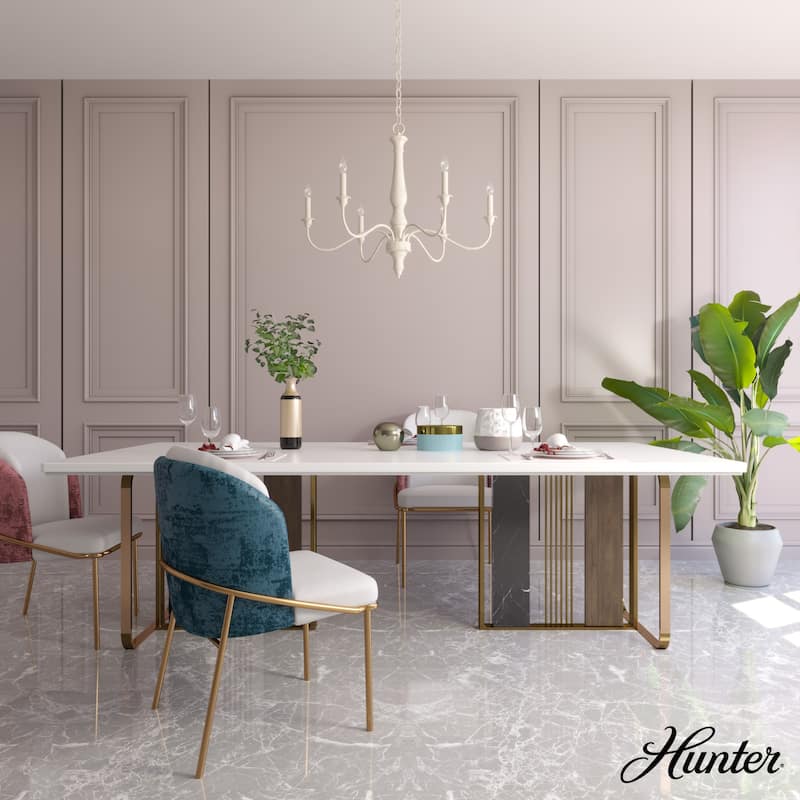 Hunter Teren 6-Light Chandelier - Dining Room, Entry, Living Room - French Country, Vintage, Farmhouse, Candle