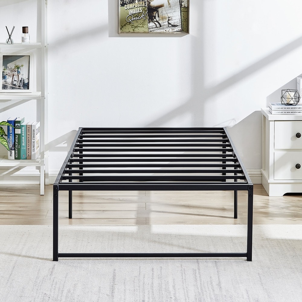 VECELO 14/16/18 inch Metal Platform Bed Frames Steel Slat,Mattress Foundation with Steel Slat Support/No Box Spring Needed