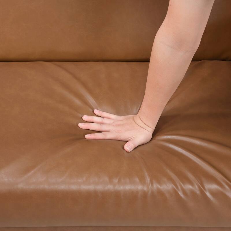Faux Leather Upholstery Comfort Sleeper Sofa Modern Furniture Durable Plywood Frame Elegant Lounger - 2 Seat