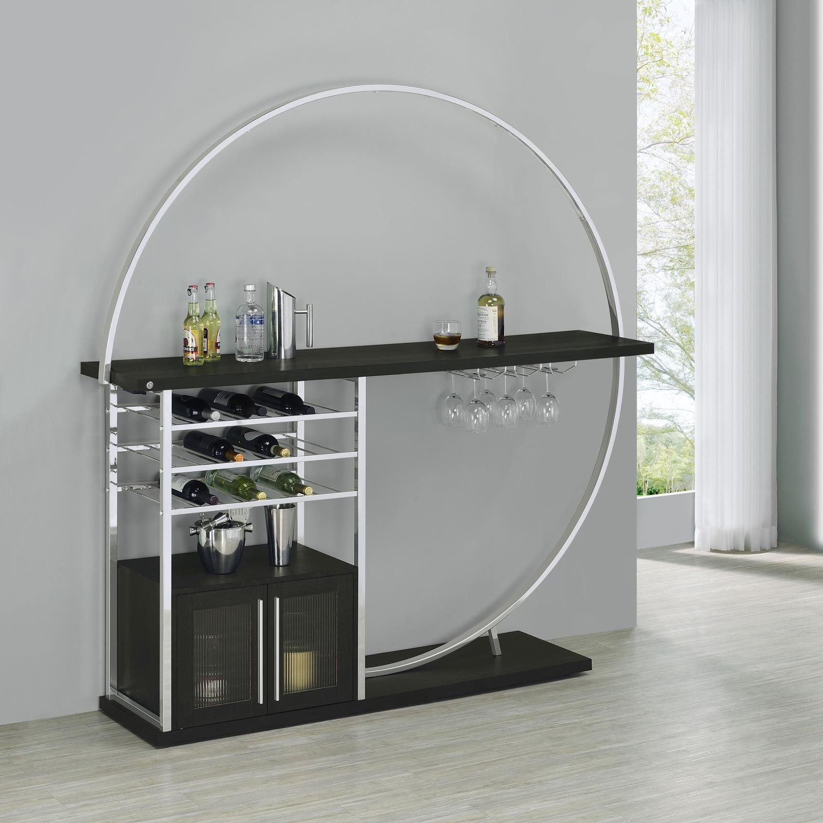 Casey 2-Door Circular LED Home Bar