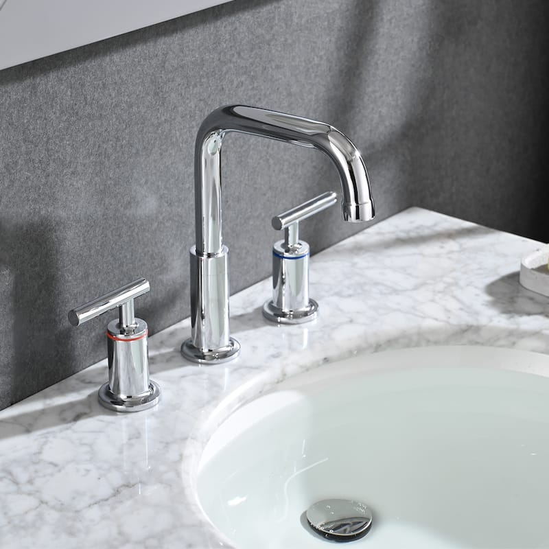 YASINU 8 Inch Luxury Widespread Bathroom Sink Faucet with Pop-Up Drain