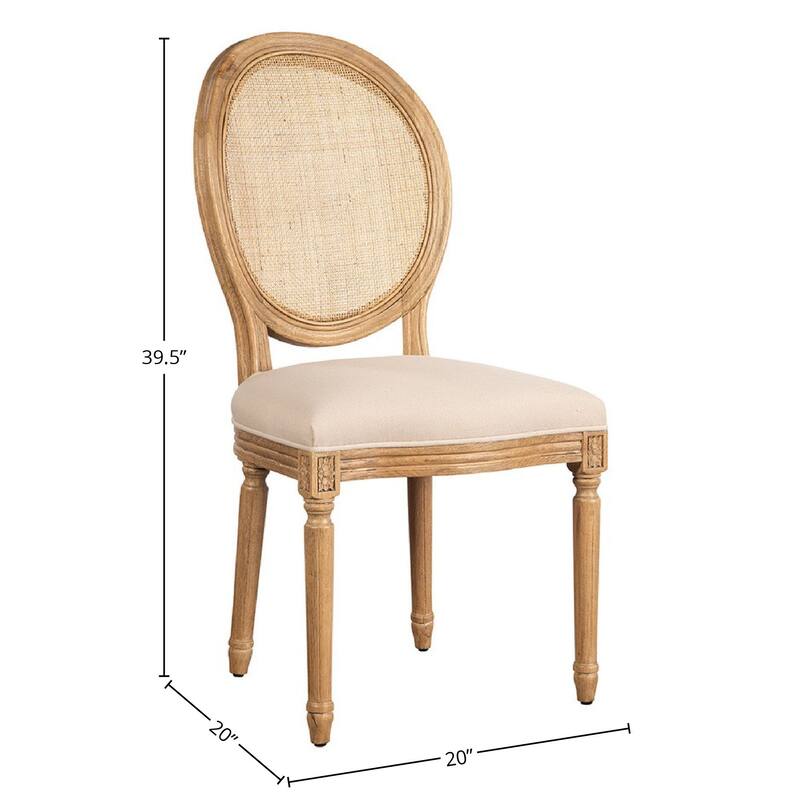 Furniture Classics Lauren Oak Upholstered Dining Chair, Natural