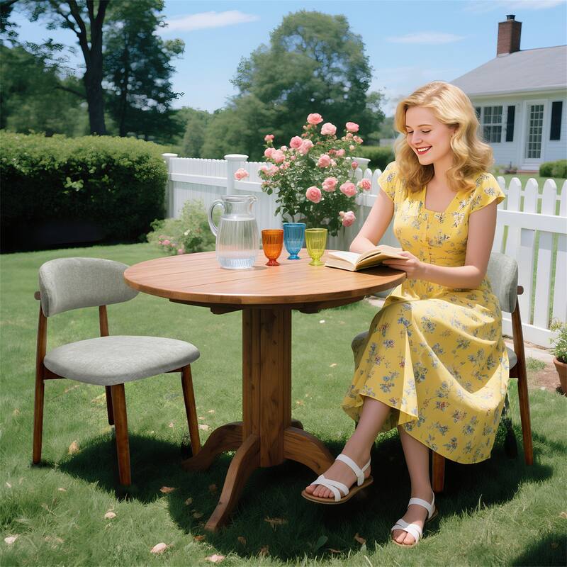 Set of 2 Armless Flannelette Upholstered Dining Chairs