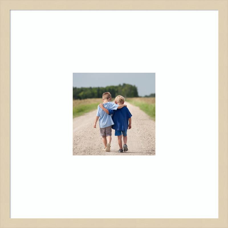 Svelte Clay Grey Framed Picture Frame, Photo Frame - 20x20 Matted White 8x8 - Svelte Natural