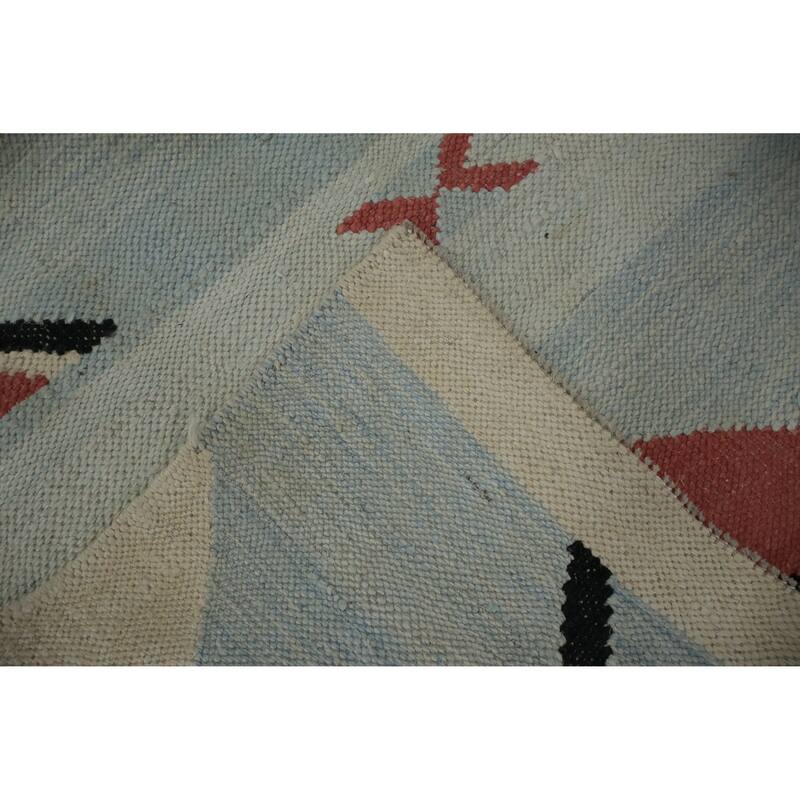 Hand Woven Oriental 100% Wool Carpet Southwestern Modern Greys & Charcoal Kilim Area Rug - 10' 0'' X 8' 0''