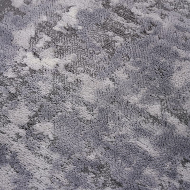 Besma Luxury Modern Area Rug With Abstract Patterns (Light Grey)