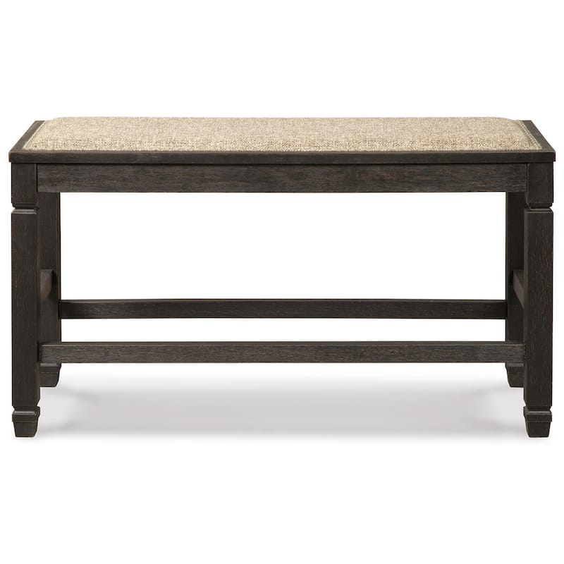 Signature Design by Ashley Tyler Creek Antique Black Upholstered Counter Height Bench