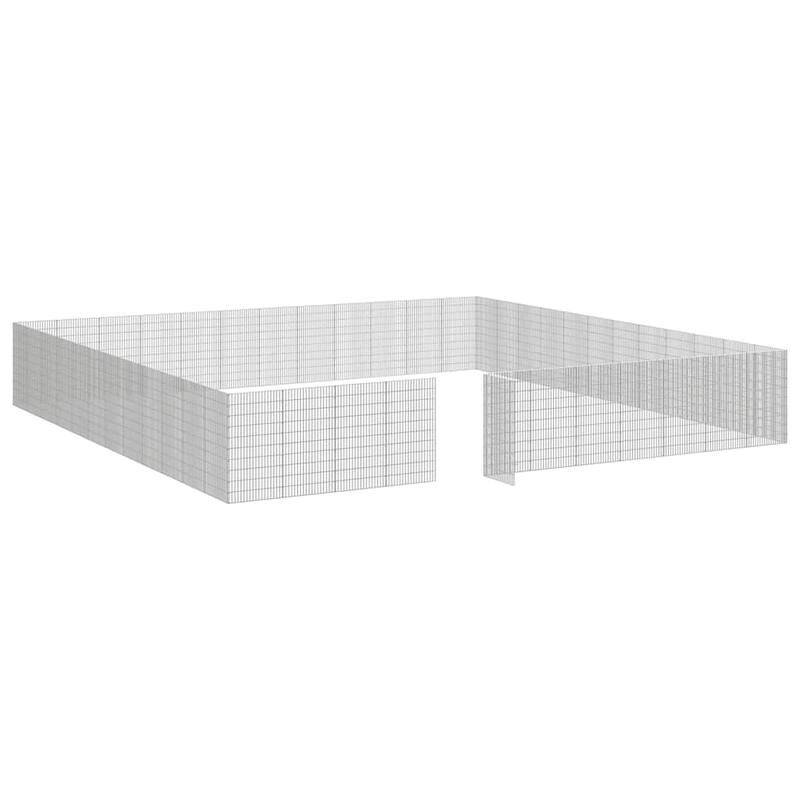 vidaXL Free Range Animal Enclosure Rabbit Hutch Free Range Pen Galvanized Iron