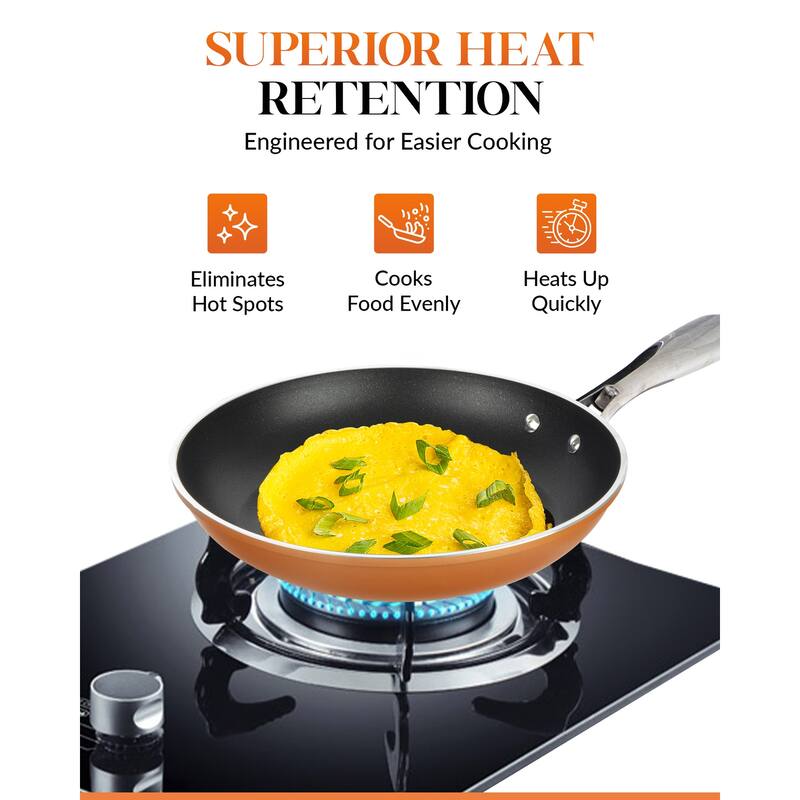Gotham Steel Copper Cast Textured 11'' Nonstick Fry Pan with Stay Cool Handle
