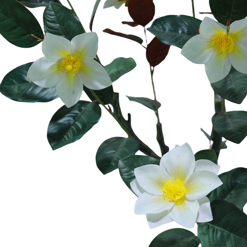 Artificial Magnolia Tree, Realistic Faux Plants in Pot for Home Office Decor