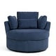 preview thumbnail 152 of 198, 41" W Oversized Accent Barrel Swivel Chair with Moon Storage Ottoman
