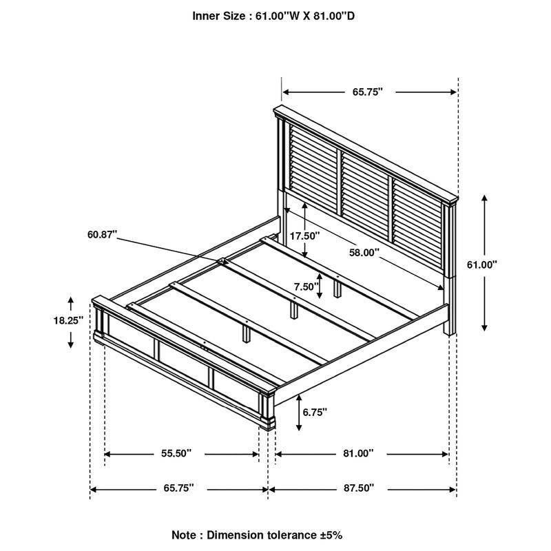 Hillcrest Wood Panel Bed Distressed White