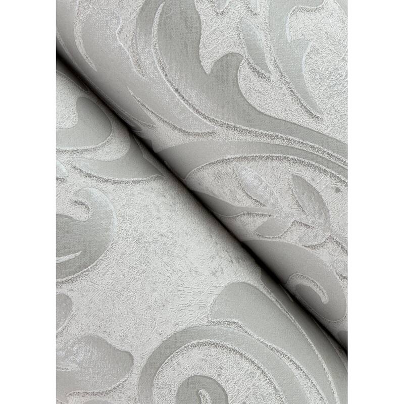 Advantage Anders Silver Damask Wallpaper