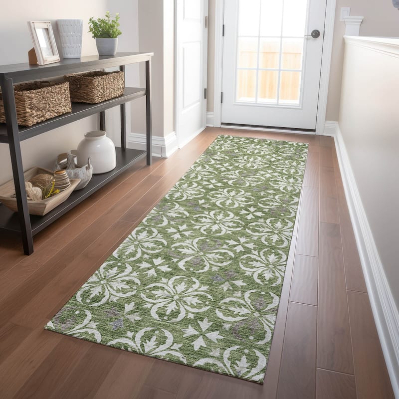 Machine Washable Indoor/ Outdoor Chantille Traditional Medallion Rug