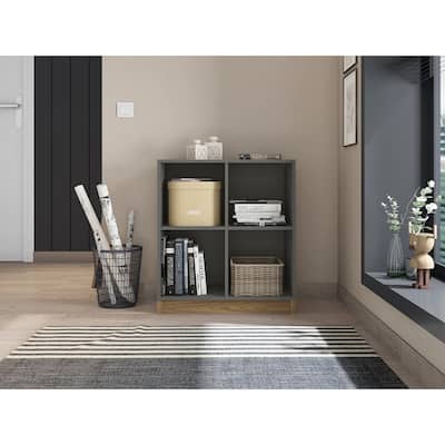 Lider Design Modern Cube Low Bookshelf Open Display Storage Shelves Shoe Storage and Organizer for Bedroom and Home Office