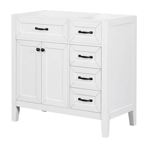 36" Bathroom Vanity without Sink, Cabinet Base Only, Bathroom Cabinet with Drawers, Solid Frame and MDF Board
