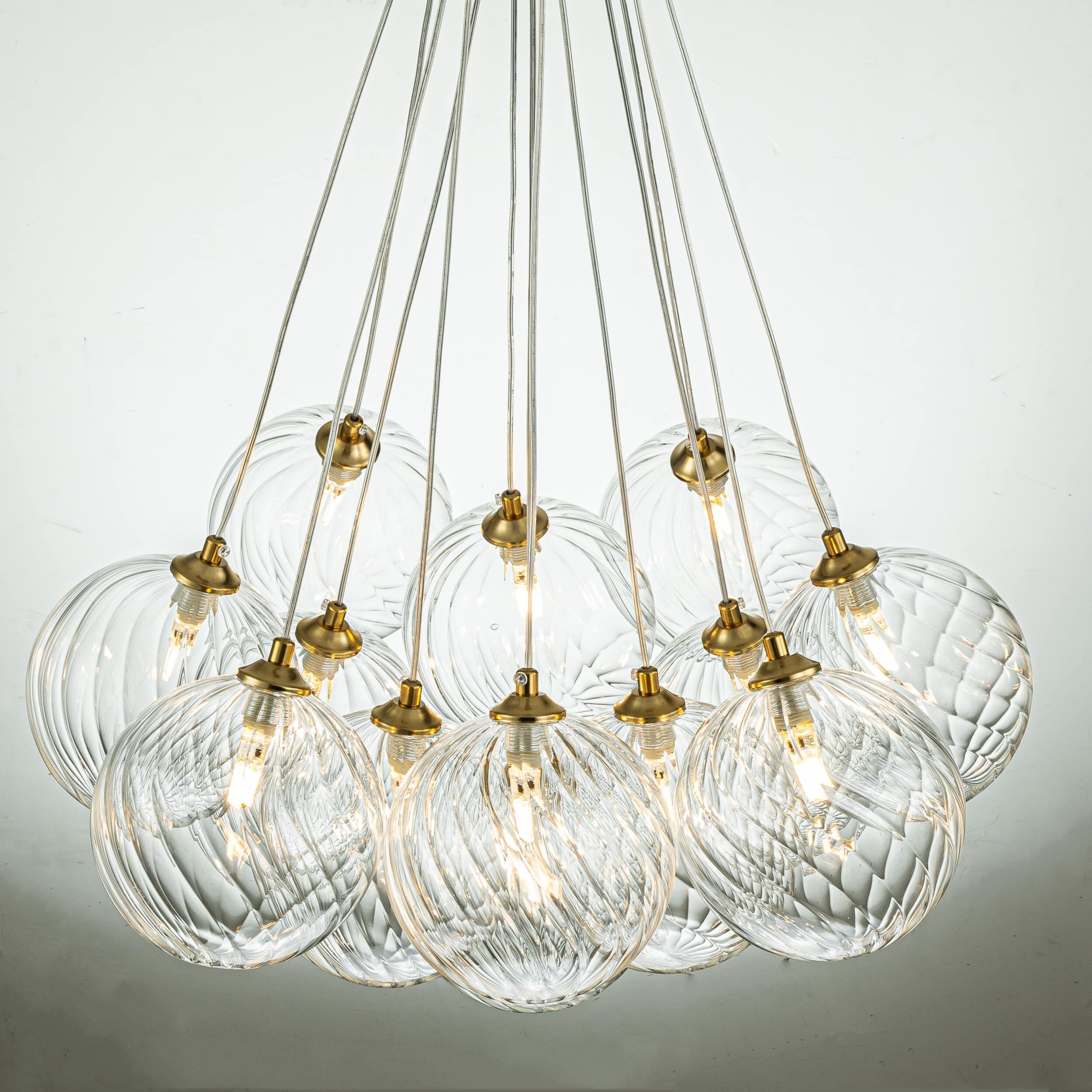 13/ 19-Light Modern Glam Large Sputnik Cluster Glass Globe Bubble ...