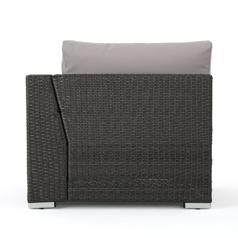 Roomfitters Outdoor Wicker Corner Sofa Sectional with Cushions for Stylish Patio Seating