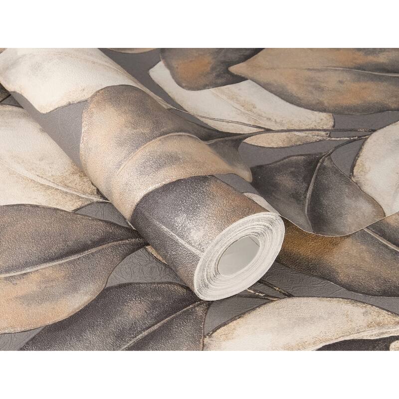 A-Street Prints Evanthe Charcoal Vine Wallpaper