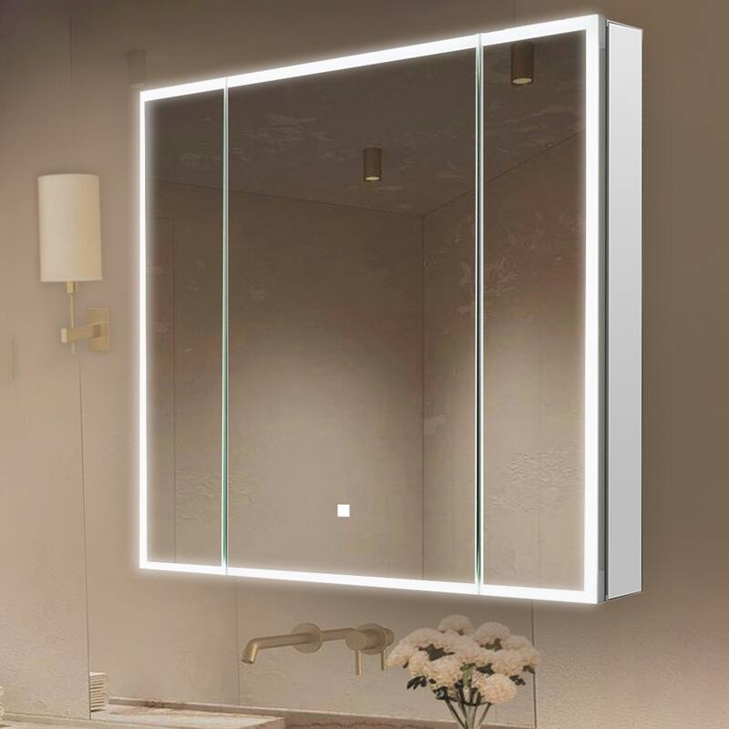 Medicine Cabinet With Light 36W x 32H x 5D Triple Door - 36"x32"