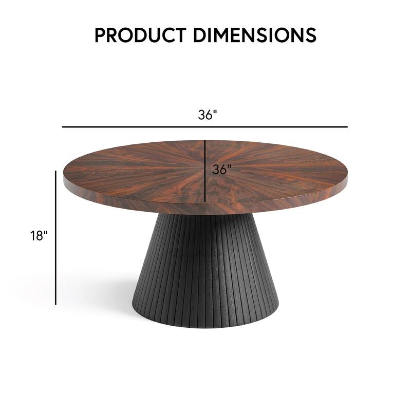 Furniture of America Dravo Modern Brown and Black Round Coffee Table