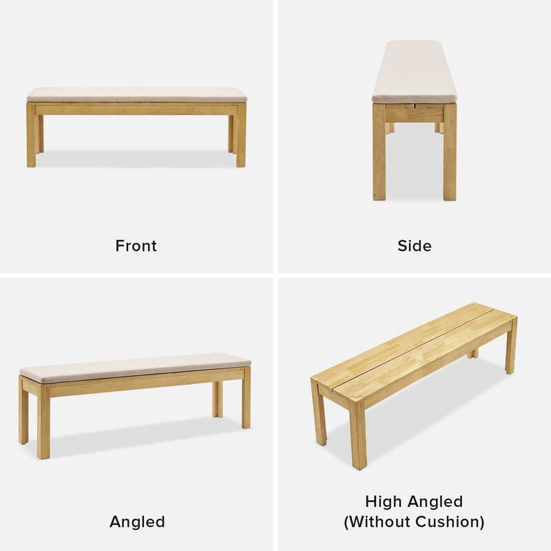 Mopio Logan Upholstered Beige Dining Bench