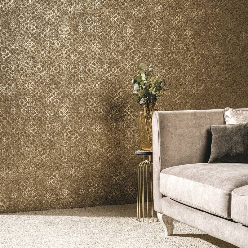 Galerie Wallcoverings Emporium 3D Embossed Aged Quatrefoil Non-woven Metallic Wallpaper Roll