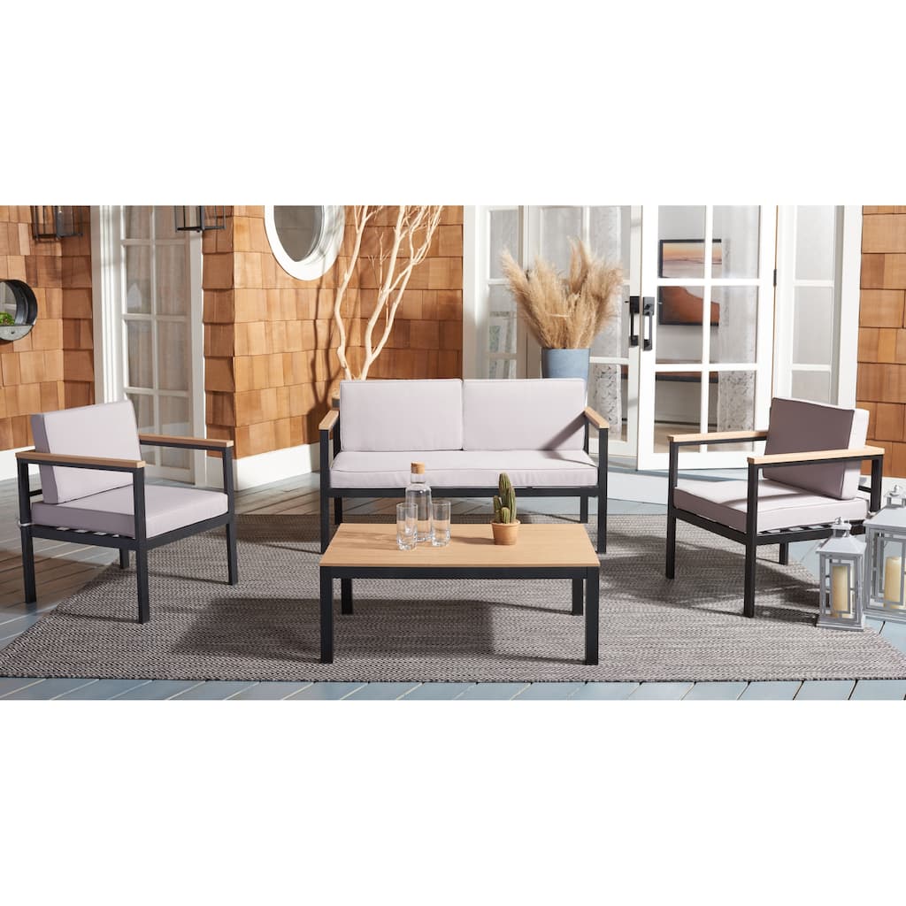 SAFAVIEH Outdoor Isabeau Cushion 4-Piece Living Set - 52W x 14D x 26H