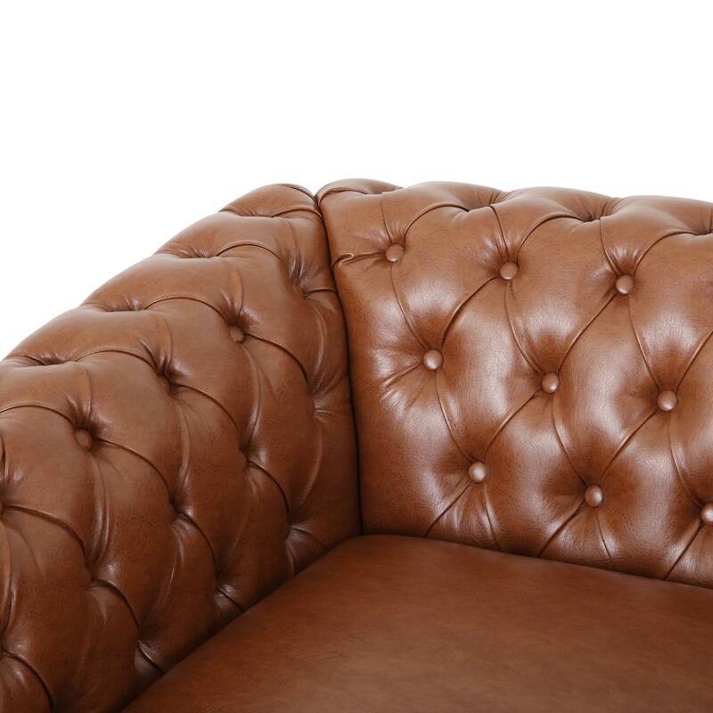 PU Tufted Accent Chair with Chesterfield Design