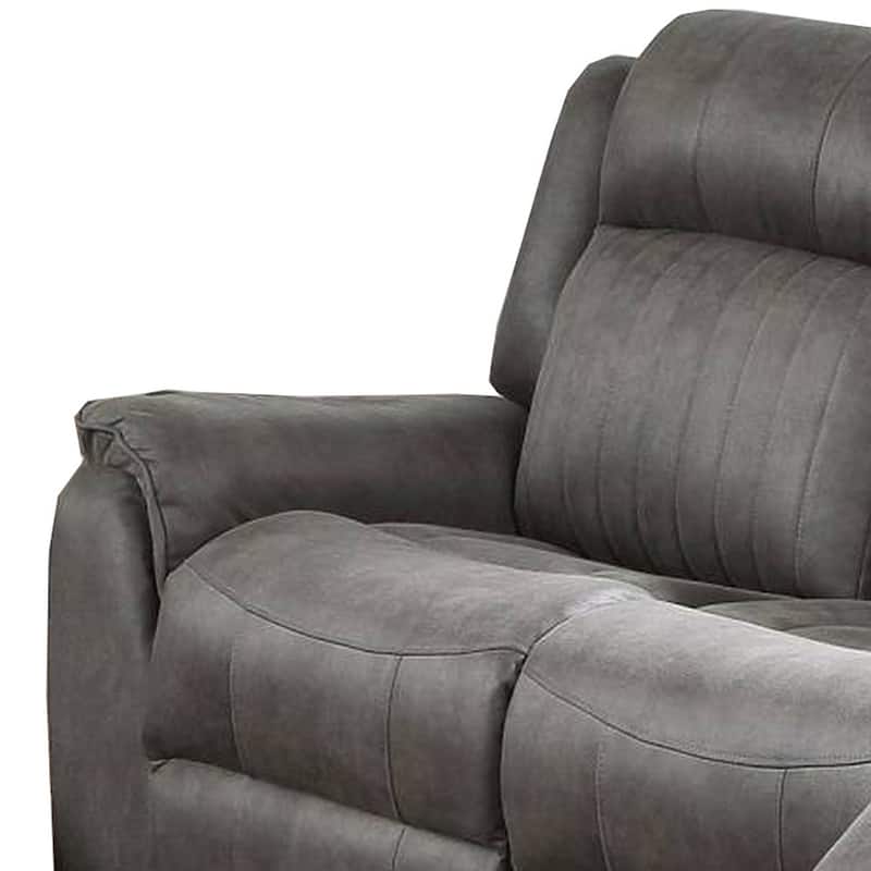 Fabric Manual Motion Sofa with Pillow Top Arms, Gray