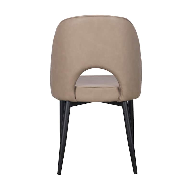 Dining Chair with Black Metal legs, Set of 2
