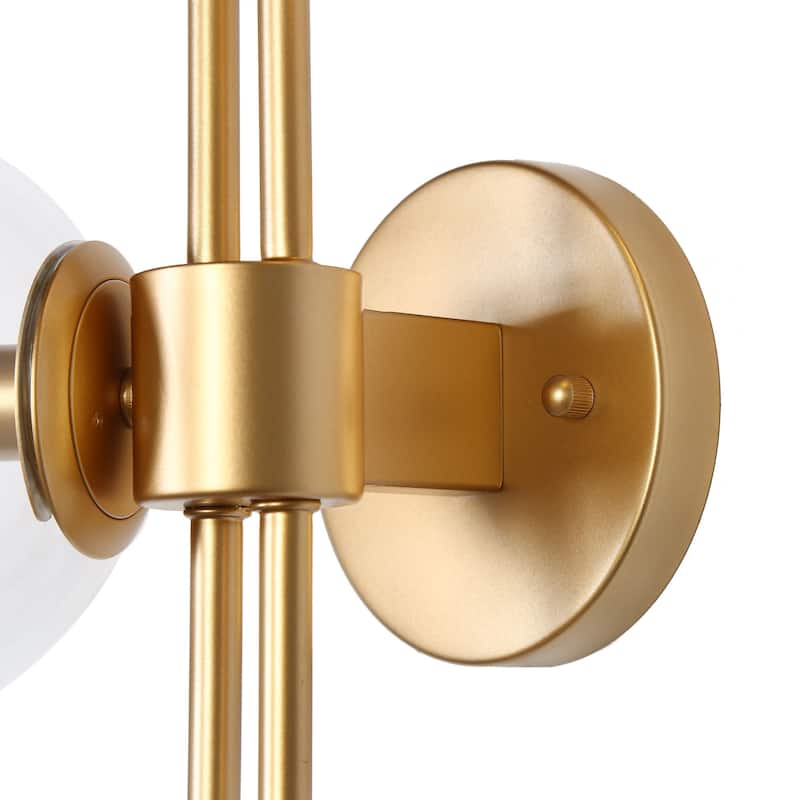Modern Gold 3-Light Bathroom Vanity Lights Globe Glass Wall Sconces - 30'' L x 5.5'' W x 12'' H