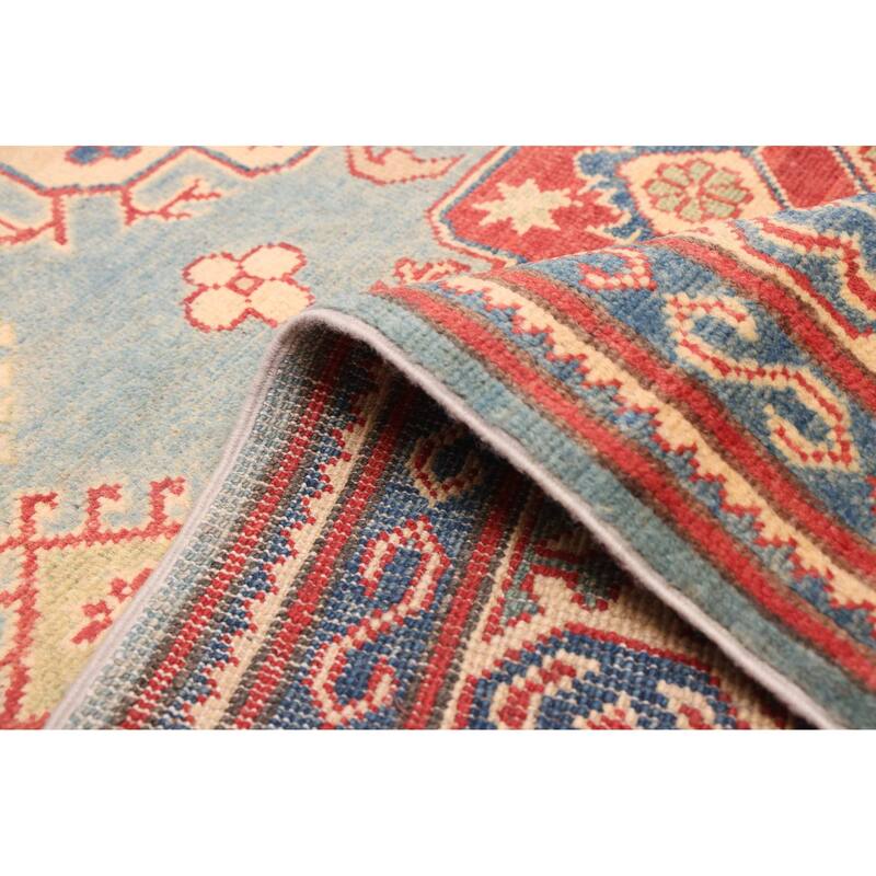 ECARPETGALLERY Hand-knotted Finest Ghazni Light Blue Wool Rug - 5'0 x 7'1