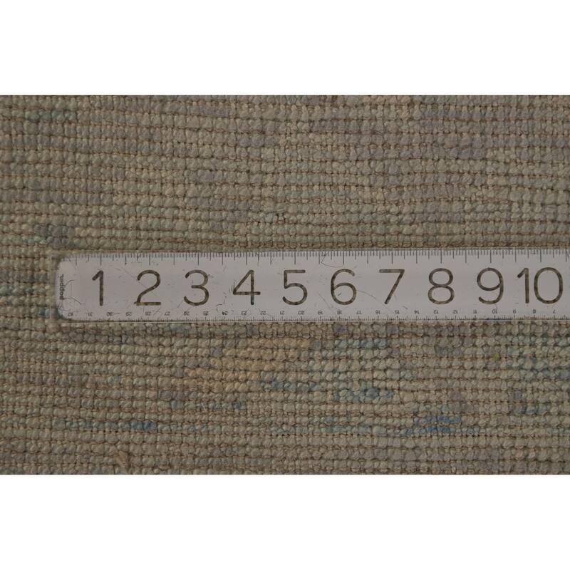 Hand Knotted Oriental 100% Wool Carpet Transitional All-Over Navy Blue & Blues Oushak Area Rug - 14' 2'' X 10' 4''