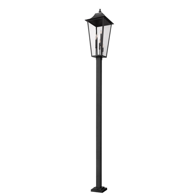 Gannon 5 Light Outdoor Post Mount Fixture in Black