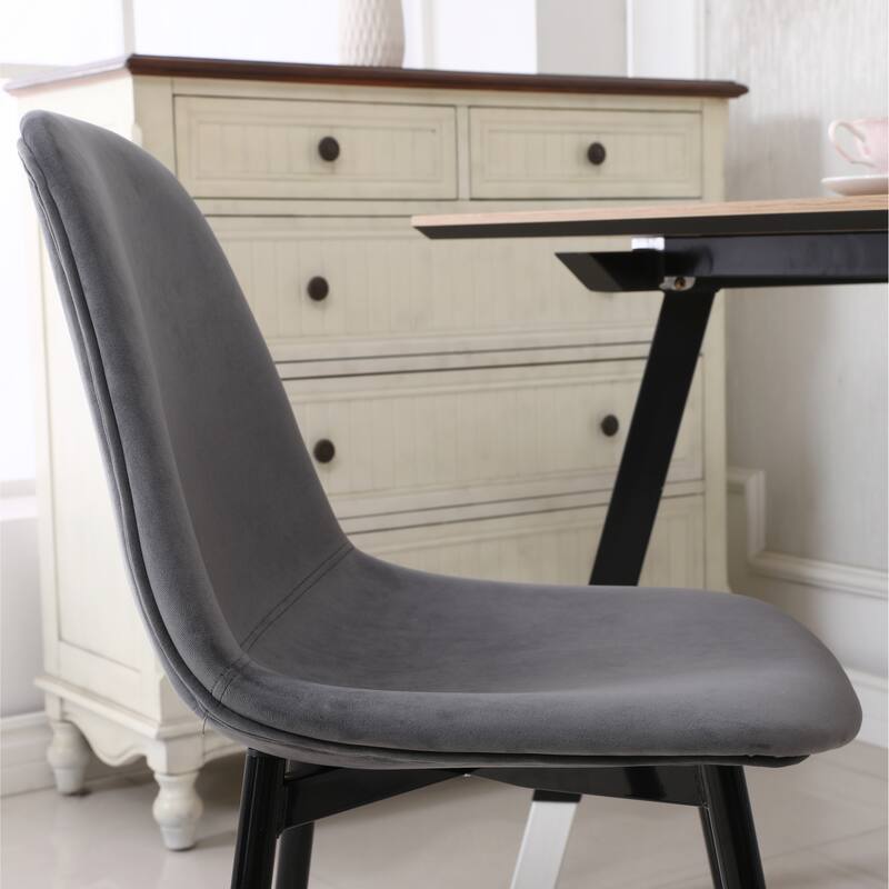 Modern 5-Piece Dining Set with Round Table & 4 Velvet Chairs