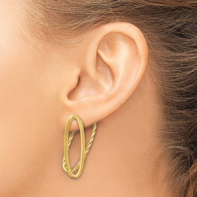 Curata 1.5mm 14k Fancy Sparkle-Cut Versatile Post Earrings
