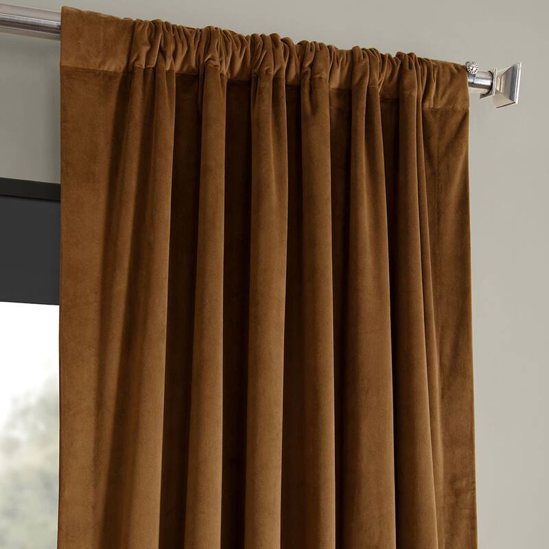 Exclusive Fabrics Signature Velvet Blackout Curtains - 96 Inches Long, (1 Panel) - Luxurious Drapery for Light Control.