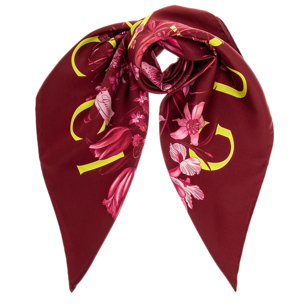 Gucci Printed Flora Silk Twill Carré