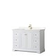 preview thumbnail 43 of 58, Avery 48 Inch Single Vanity, Cultured Marble Top White, Gold Trim, Carrara Cultured Marble Top