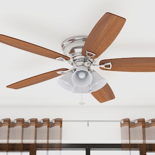 52" Honeywell Glen Alden Brushed Nickel LED Indoor Ceiling Fan with Light & Pull Chain